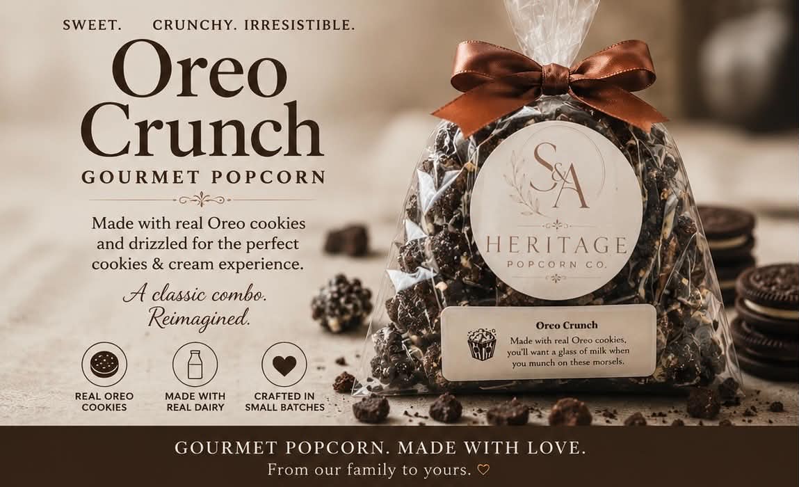 Oreo Crunch Gourmet Popcorn